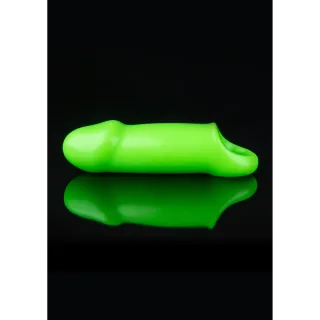 Penishülle dick glatt dehnbar nachtleuchtend Grün 11 x Ø 4 cm