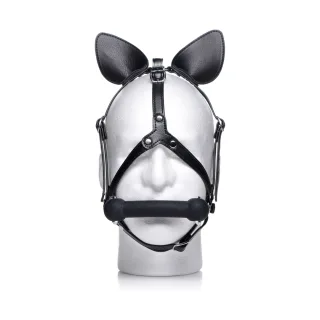Harness Dunkles Pferd Ponykopf mit Silikongebiss Schwarz
